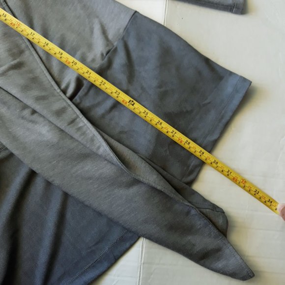 LOGO Lori Goldstein Gray Waterfall Cardigan Sz L - Picture 7 of 9